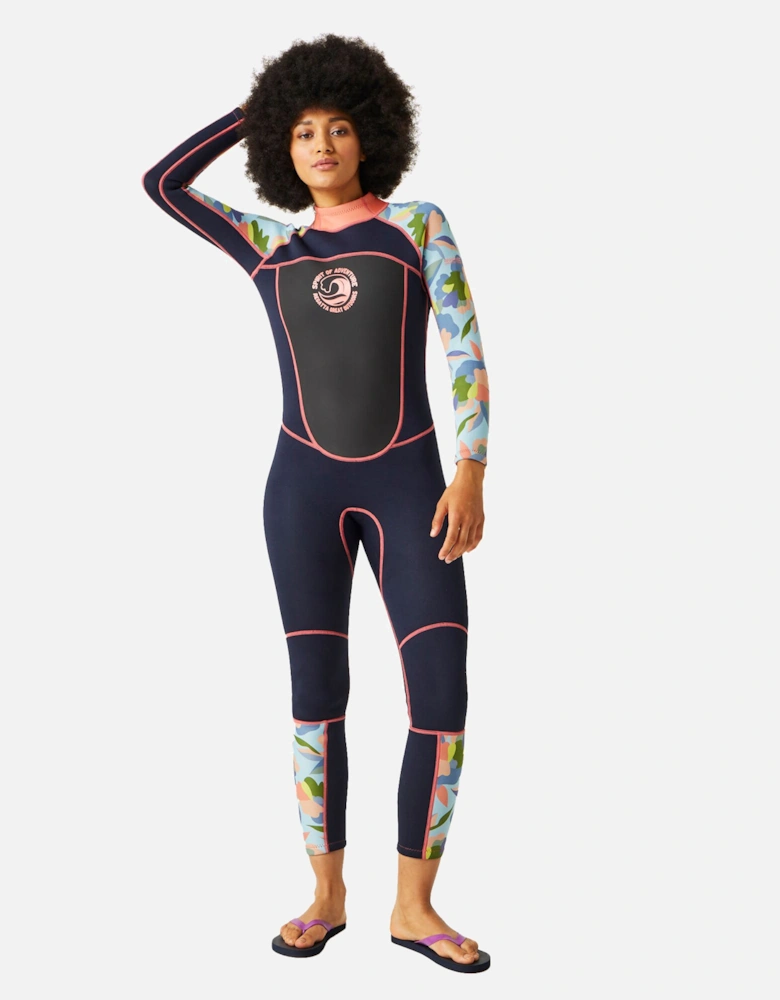 Womens/Ladies Floral 3mm Thickness Wetsuit
