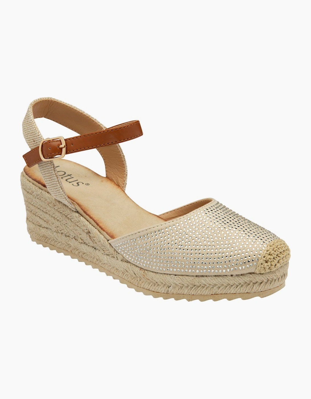Lotus Women's Bianka Womens Espadrille Wedges - Tan - Size: 5