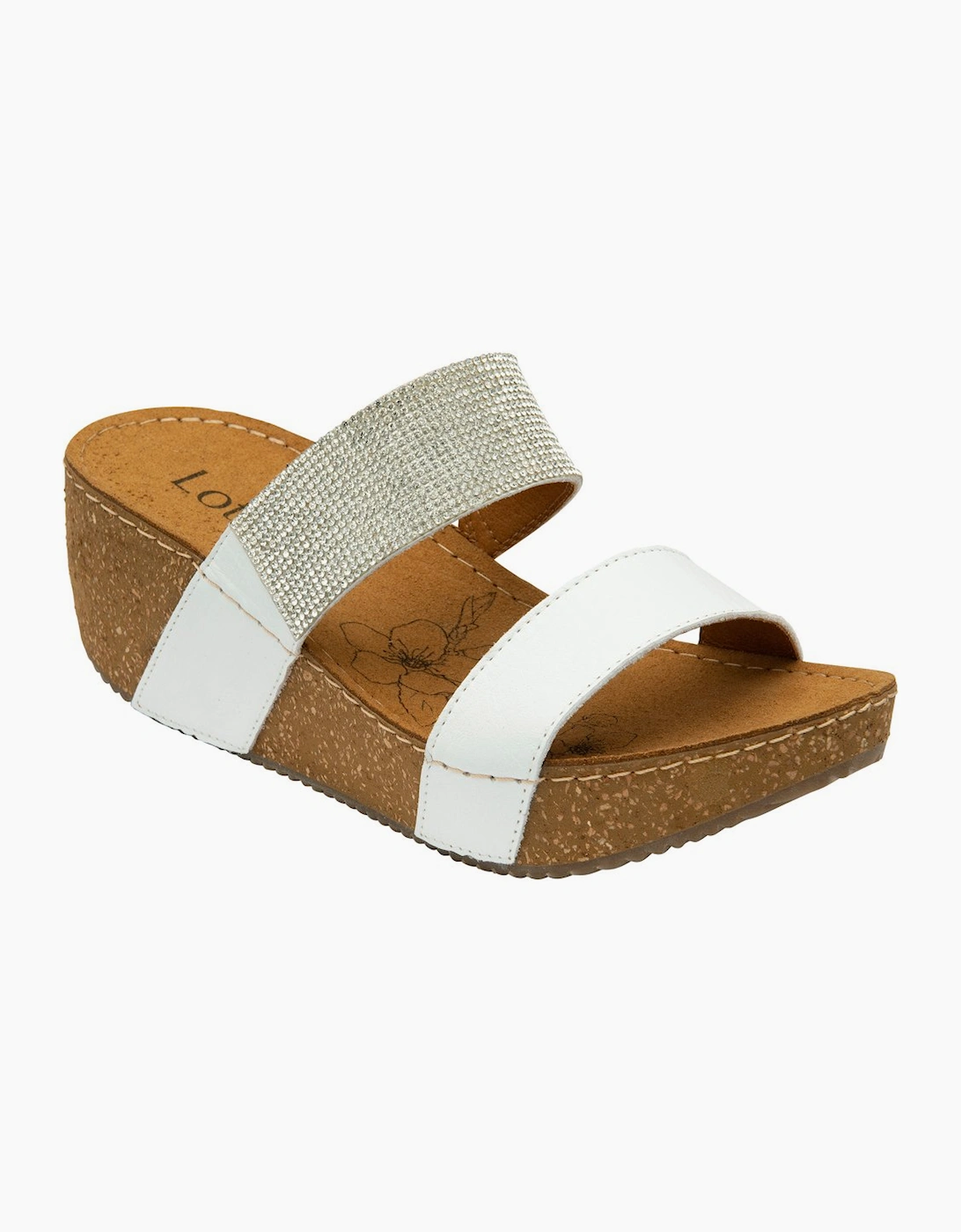 Lotus Women's Talisa Womens Sandals - White Diamante Lea - Size: 4