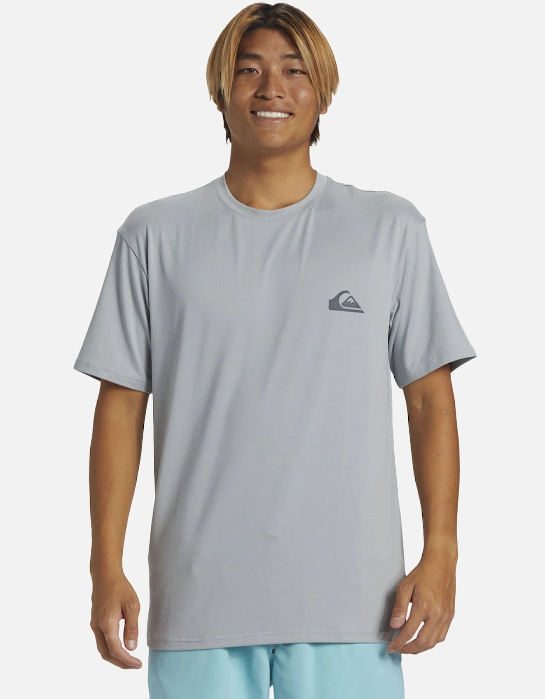 Quiksilver Men's Grey Everyday Short Sleeve Upf 50 Surf T-Shirt - Size: 42