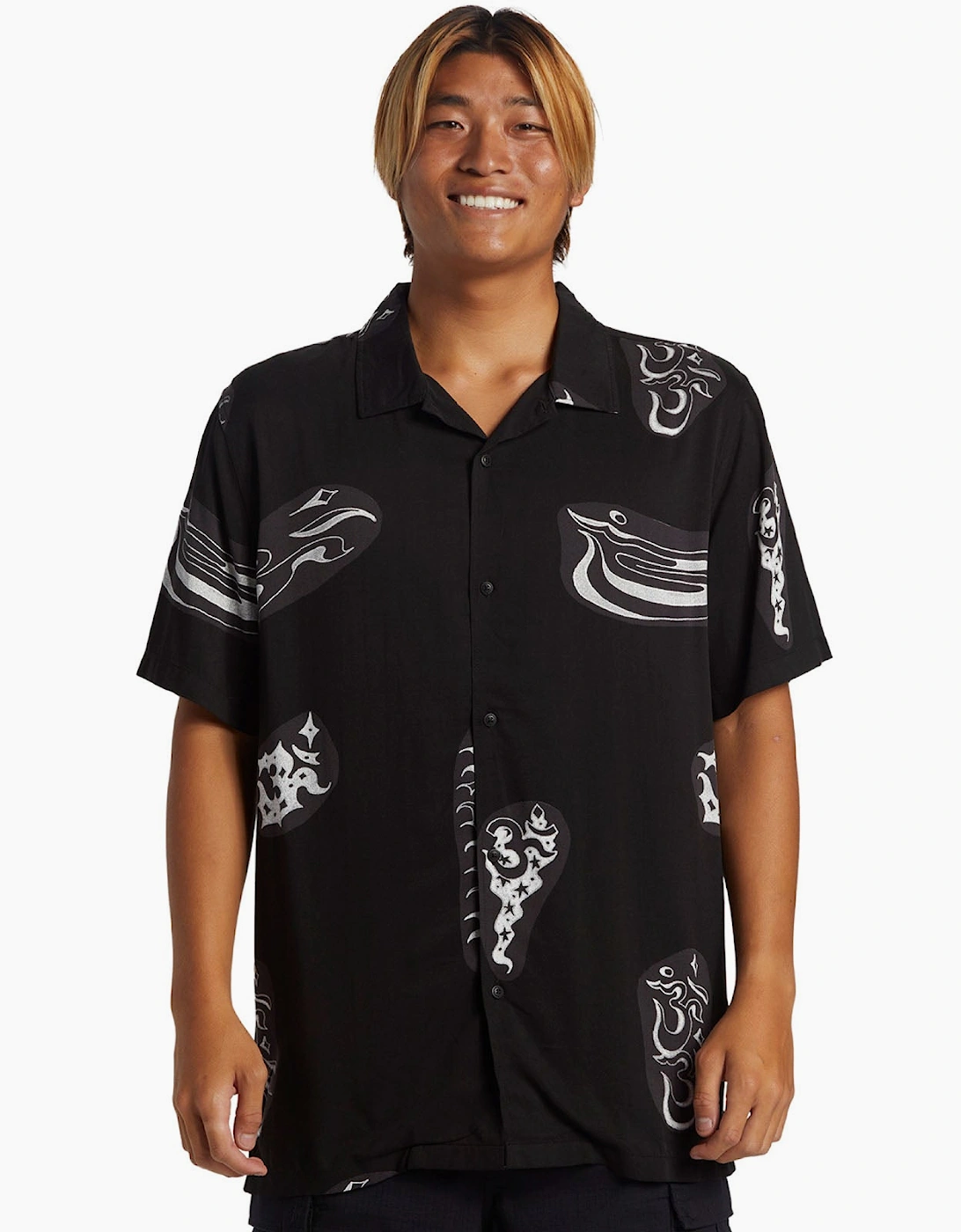 Quiksilver Men's Quiksilver Mens Pool Part Short Sleeve Shirt - Black