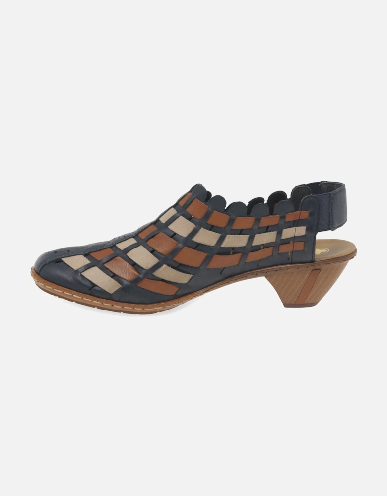 Sina Leather Woven Heeled Shoes