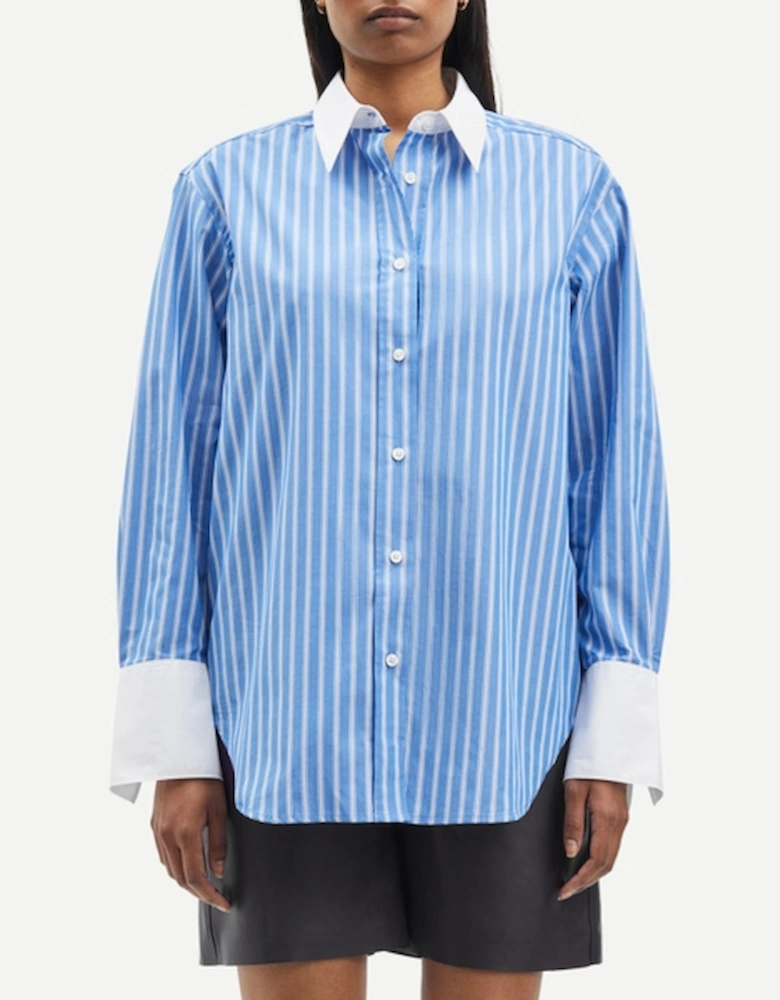 Samsøe Samsøe Salovas Striped Cotton-Poplin Shirt