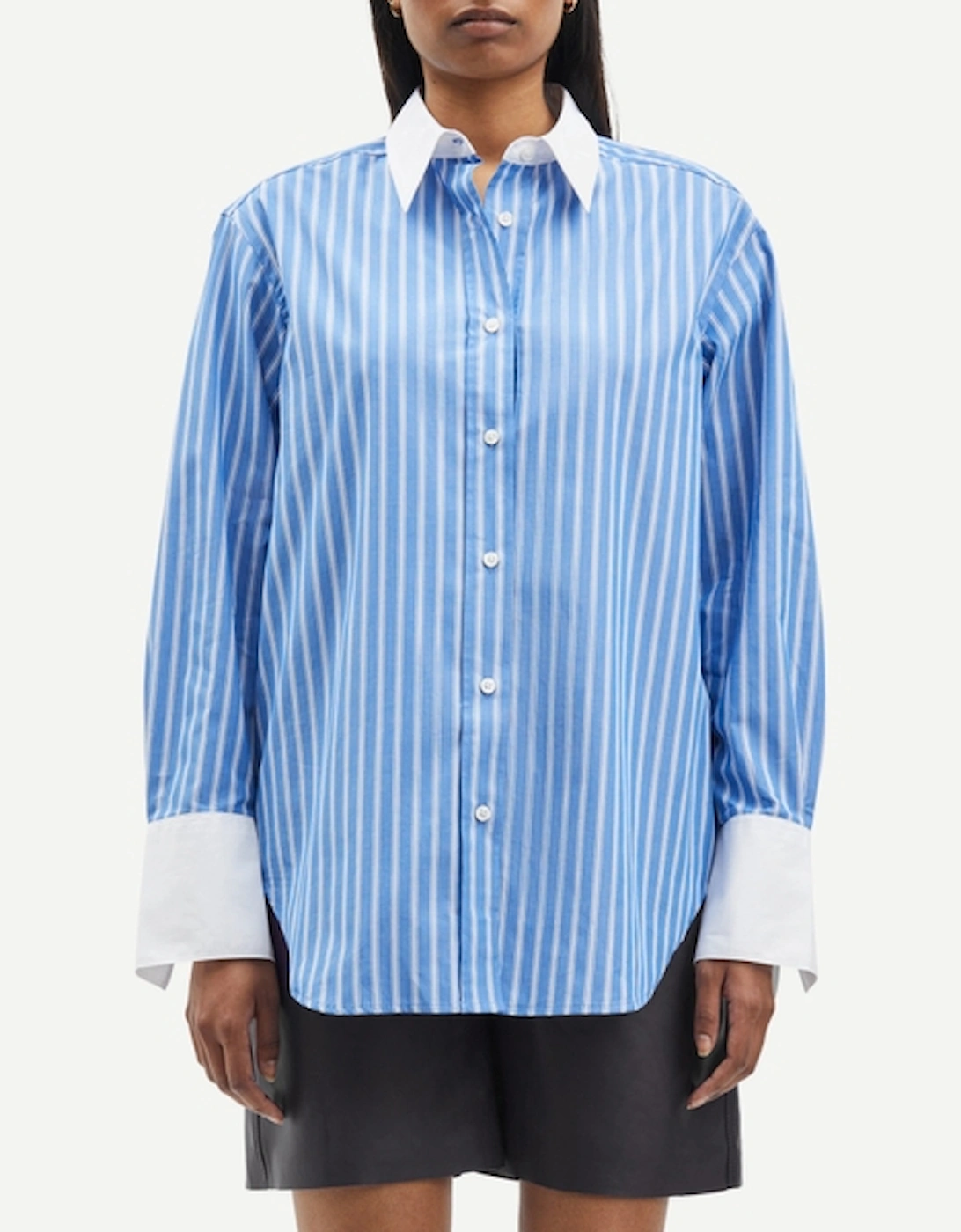 Samsøe Samsøe Salovas Striped Cotton-Poplin Shirt, 2 of 1