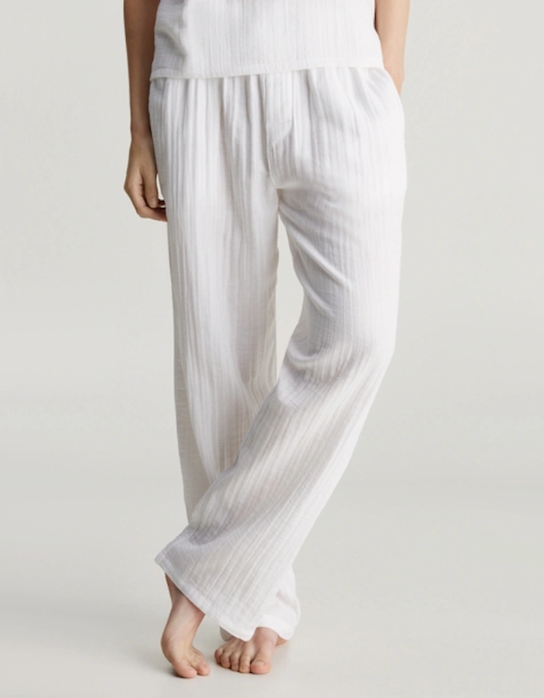 Textured Cotton-Gauze Sleep Pants