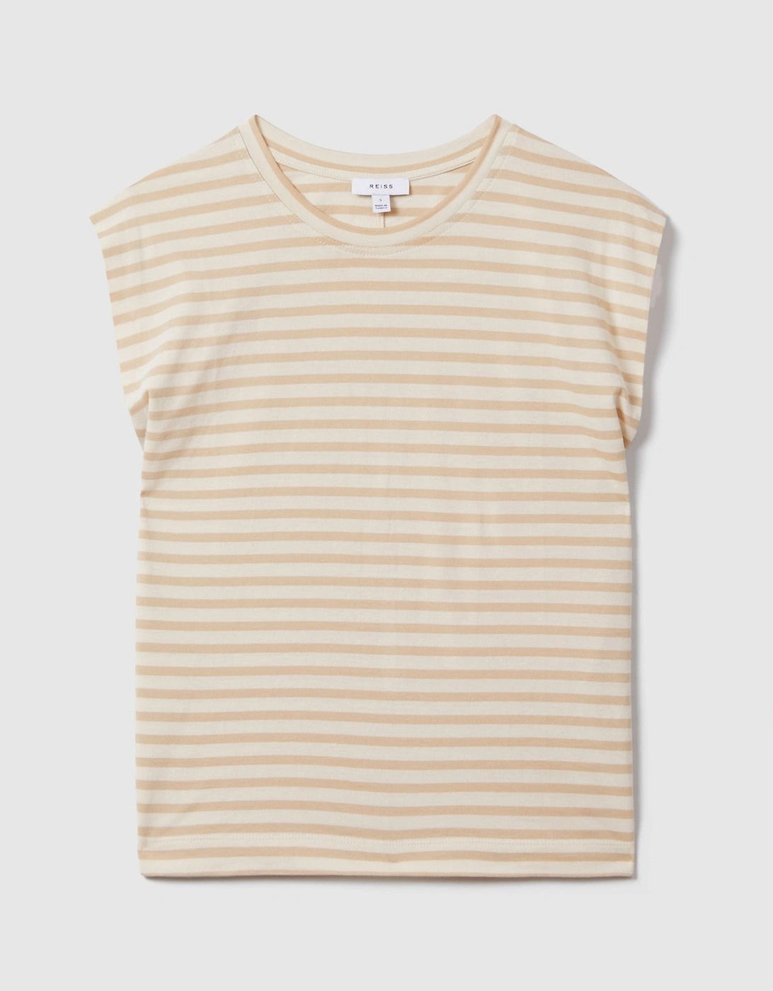 Cotton Striped Capped Sleeve T-Shirt, 2 of 1