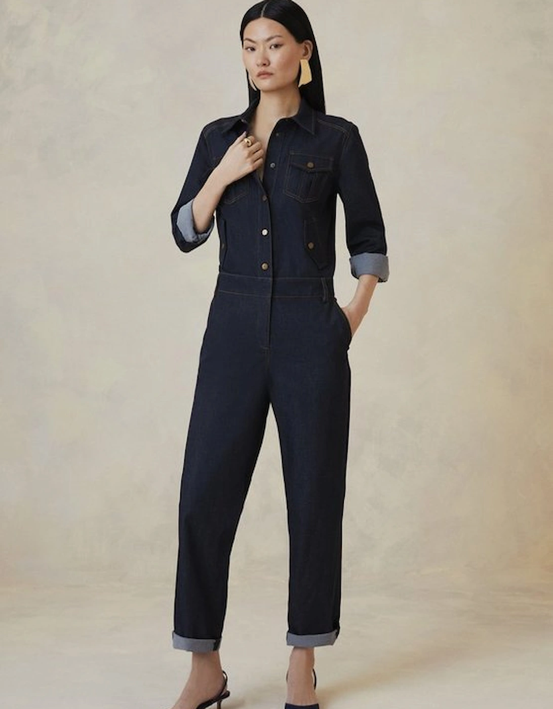 The Founder Denim Tailored Jumpsuit, 5 of 4