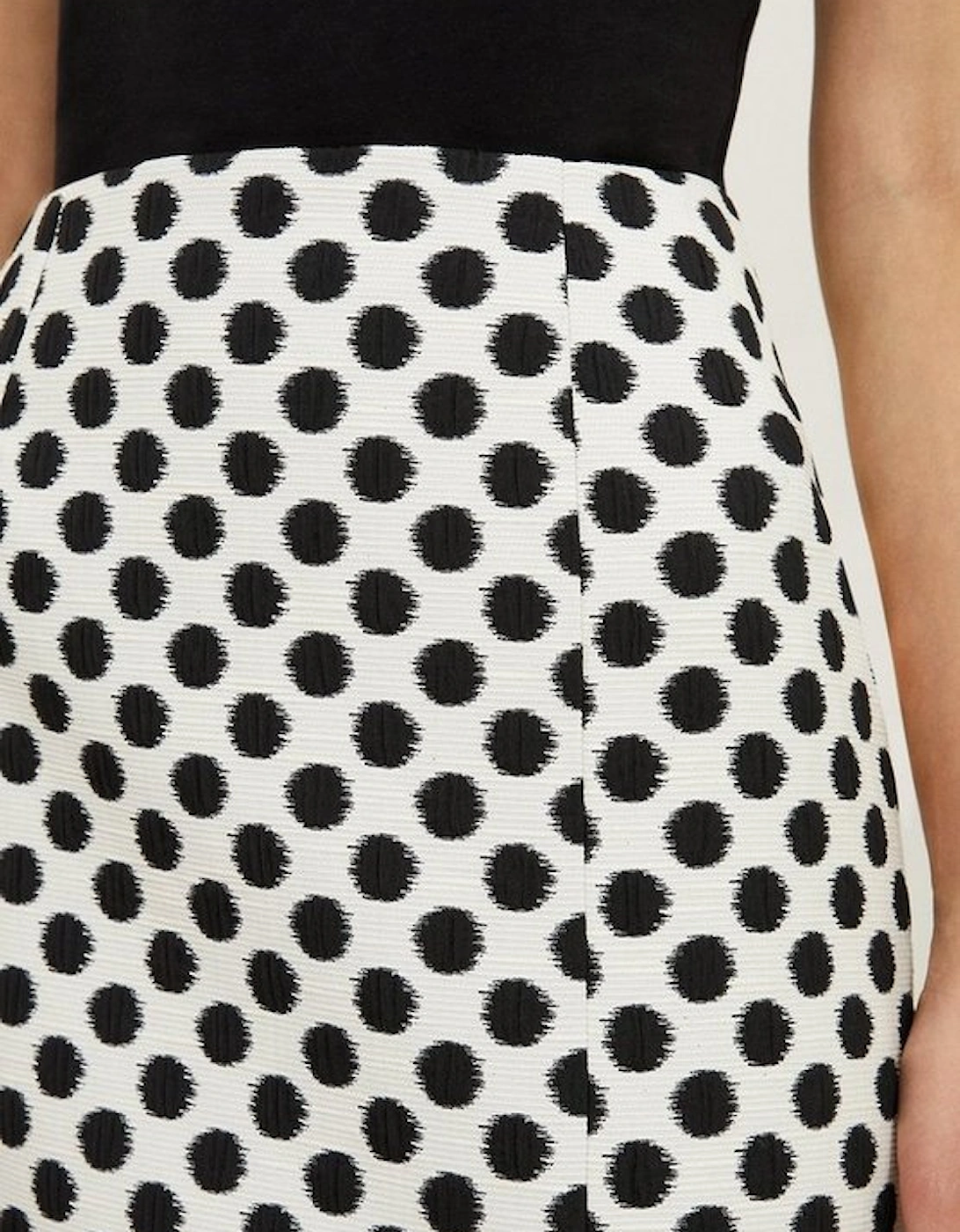 Tailored Jacquard Spot Pencil Midi Skirt