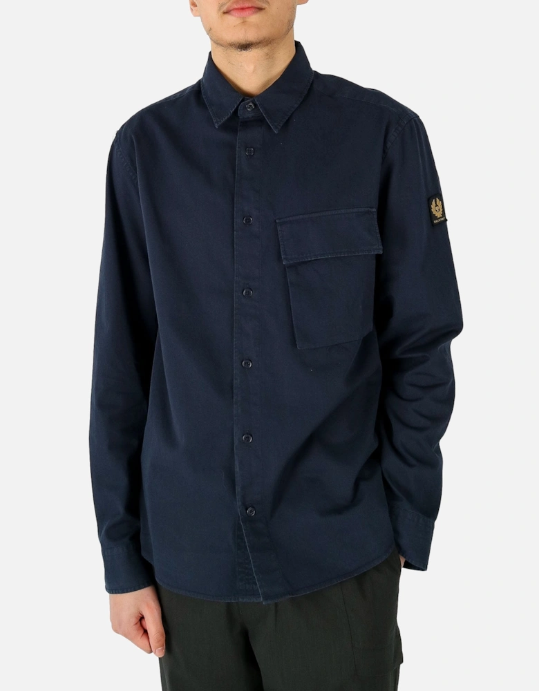 Scale Chest Pocket Navy Shirt
