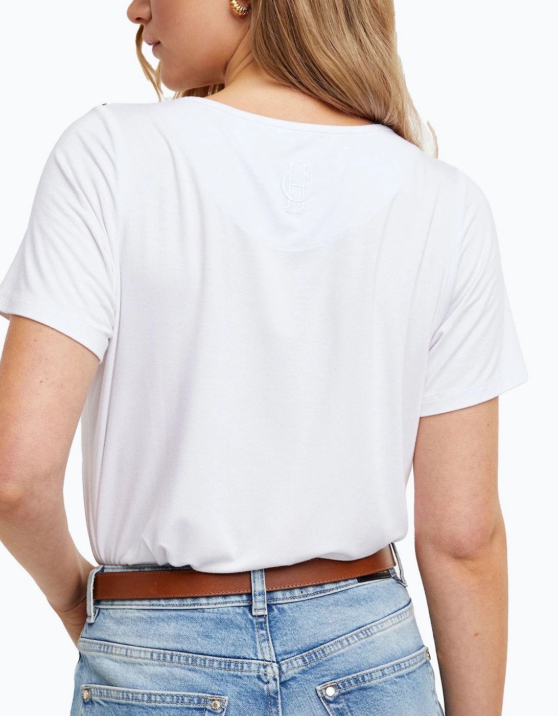 Relaxed Vee White Tee