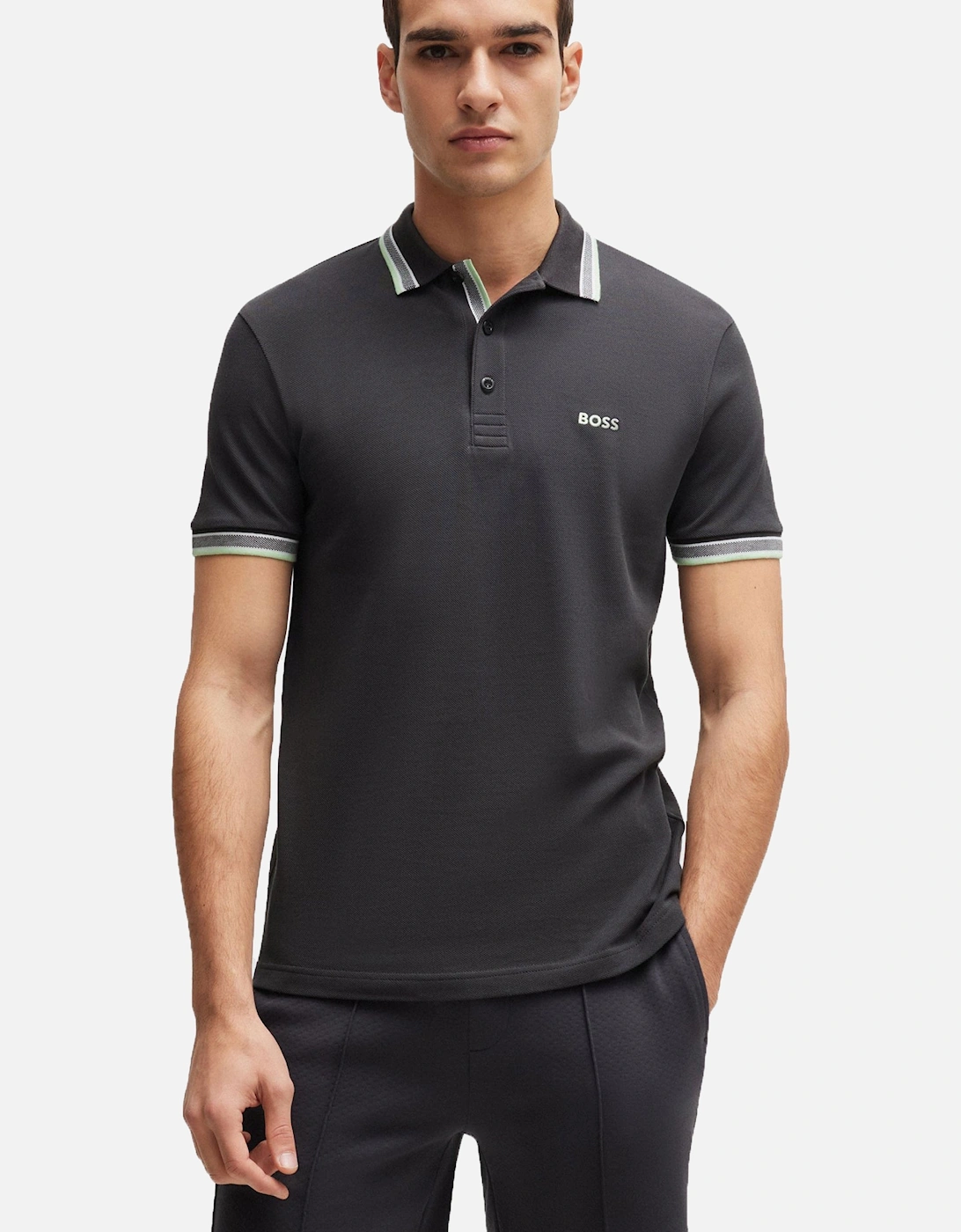 Boss Paddy Polo Shirt Charcoal