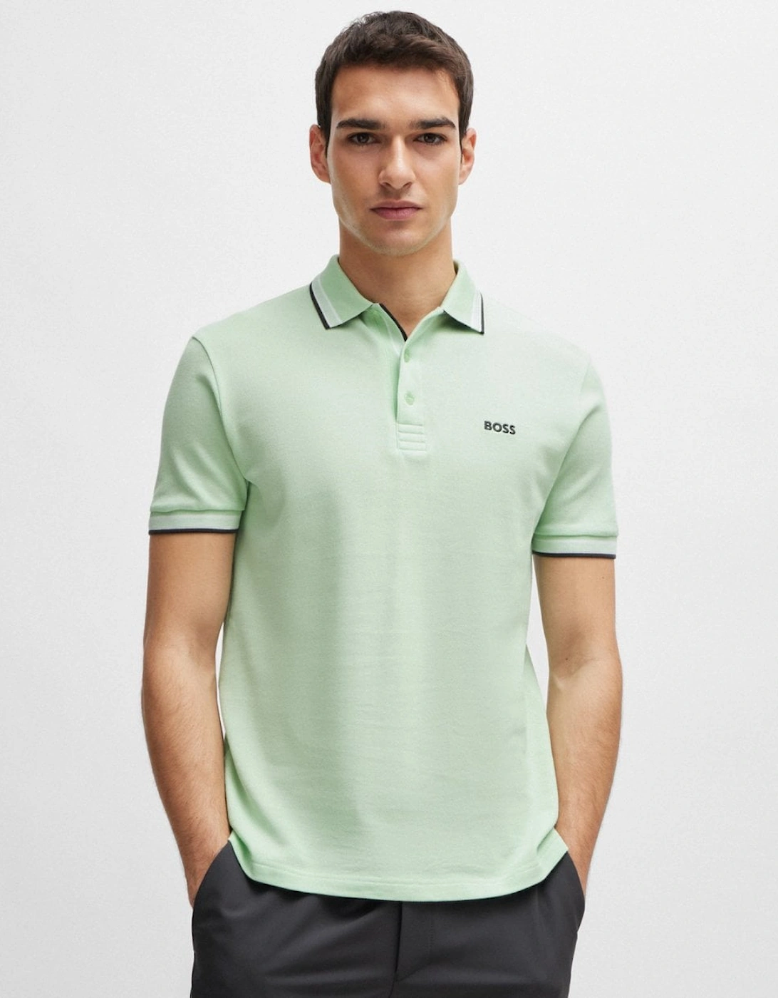 BOSS Green Paddy Contrast Mens Polo, 5 of 4