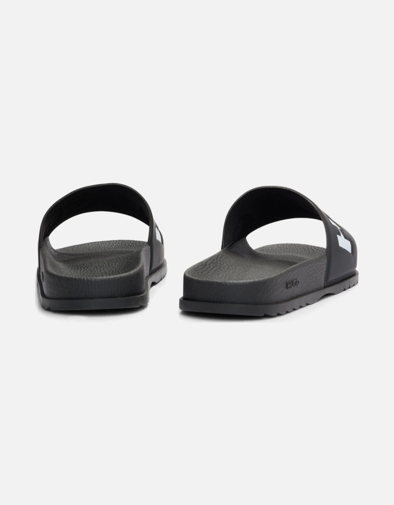 Match Slider Sandals, Black/White