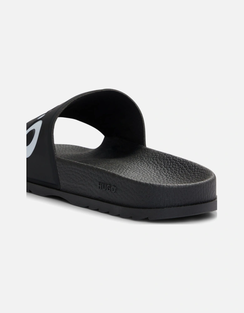 Logo Strap Sliders, Black/White