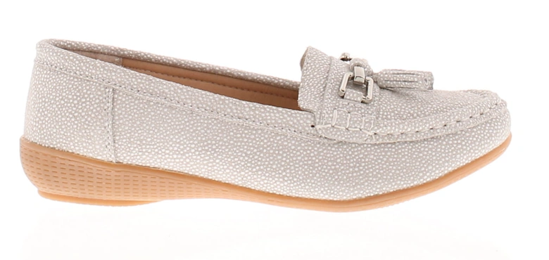 Womens Shoes Flat Tahiti Leather Slip On white UK Size