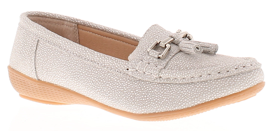 Womens Shoes Flat Tahiti Leather Slip On white UK Size, 6 of 5