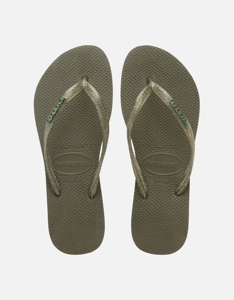 Slim Logo Metallic Flip Flops