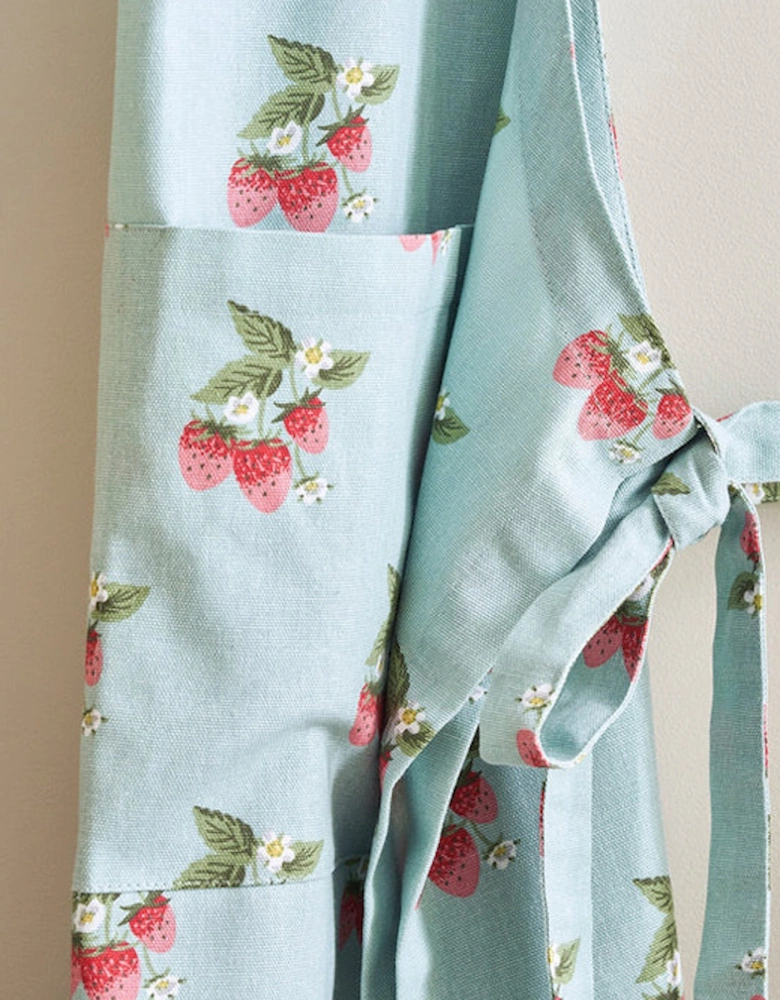 Adult Apron Strawberries Blue