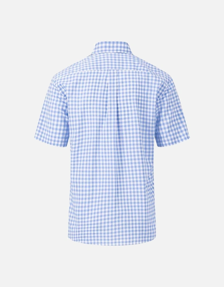 Fynch-Hatton Men's Summer Vichy Shirt Crystal Blue