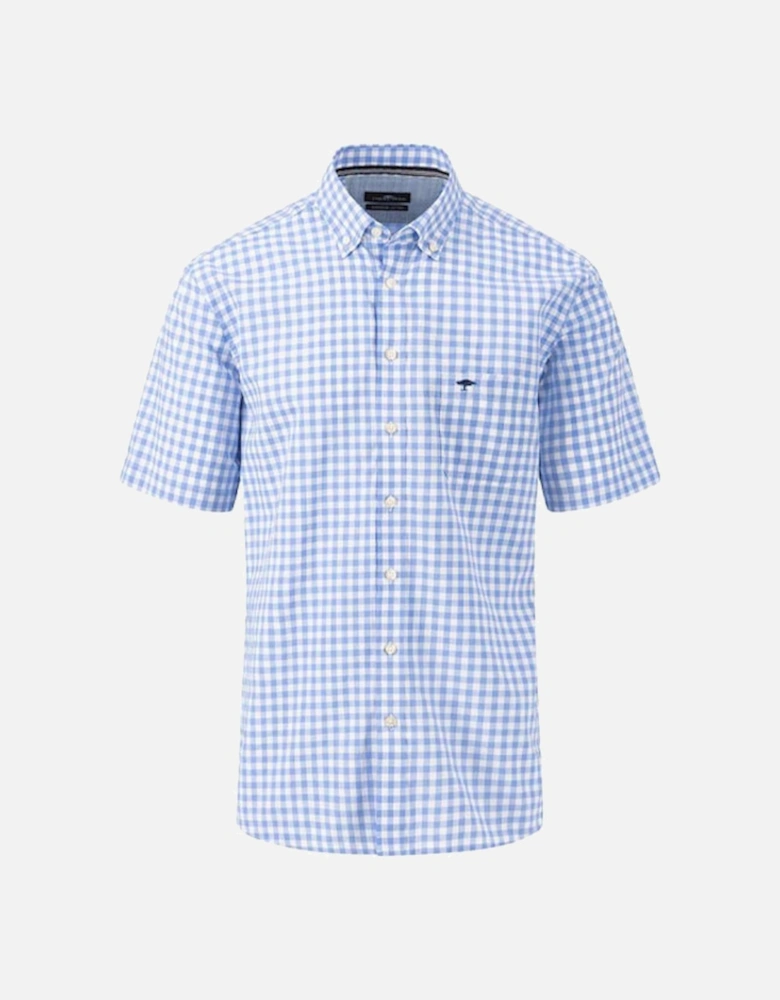 Fynch-Hatton Men's Summer Vichy Shirt Crystal Blue