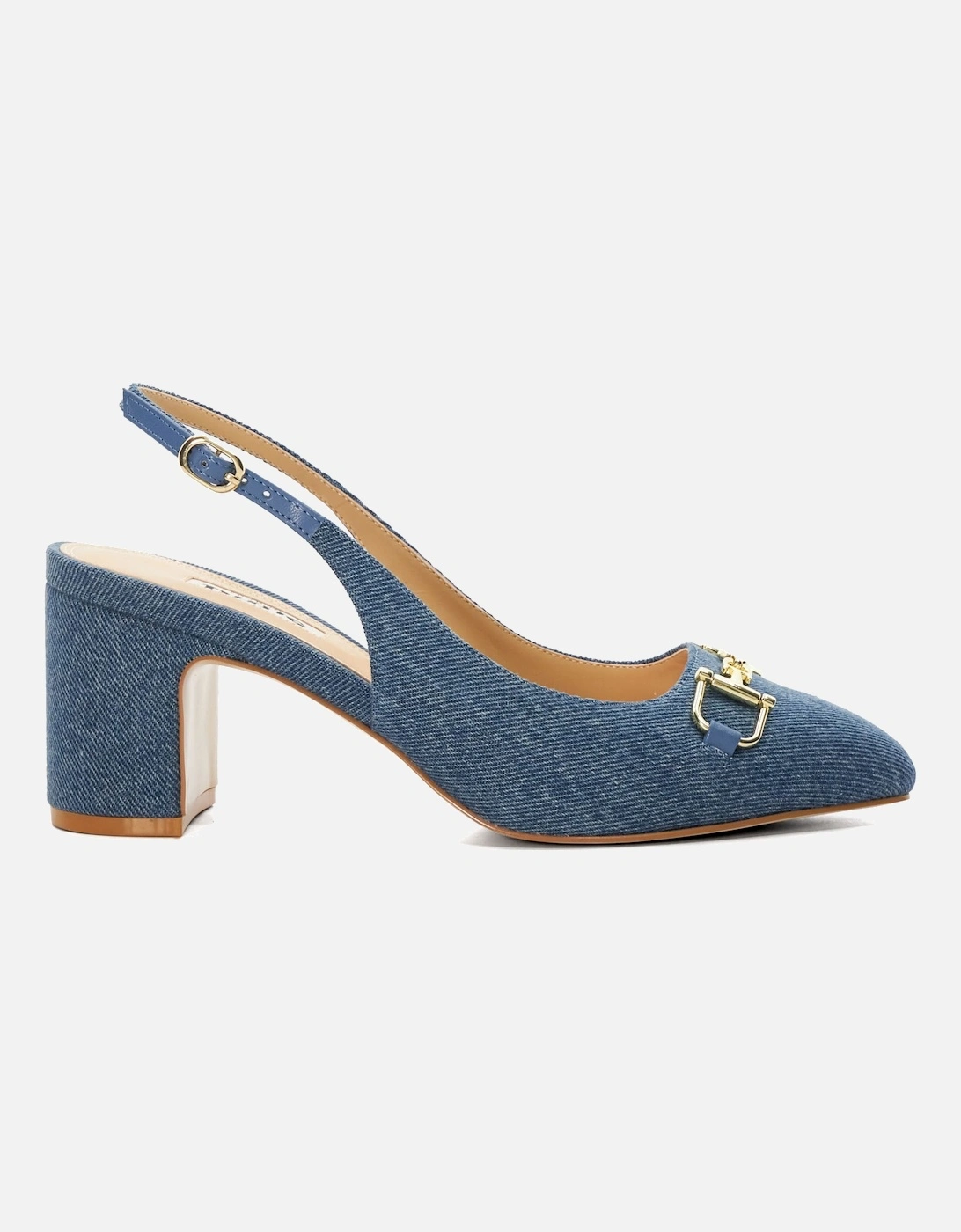 Ladies Choices - Brand Snaffle Block-Heeled Slingback Courts