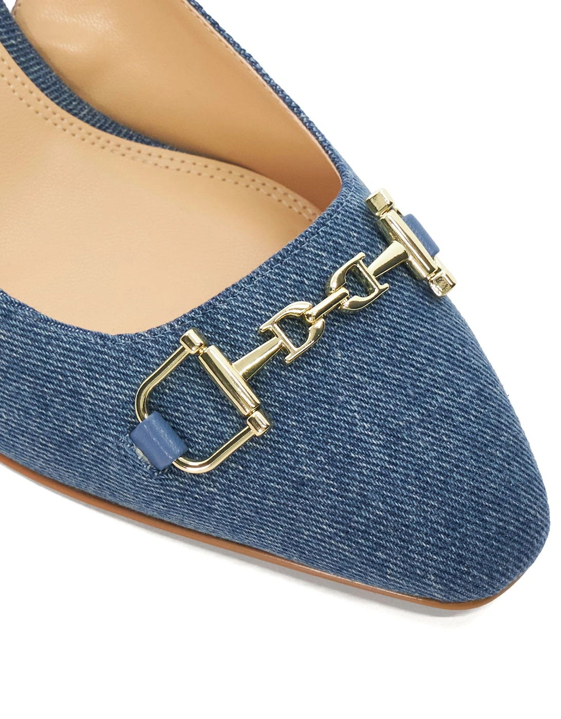 Ladies Choices - Brand Snaffle Block-Heeled Slingback Courts