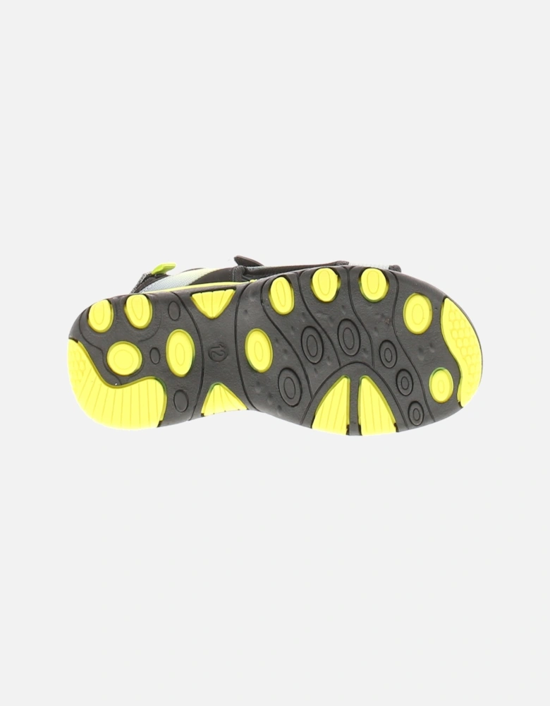 Younger Childrens Sandals Dan Black Yellow UK Size