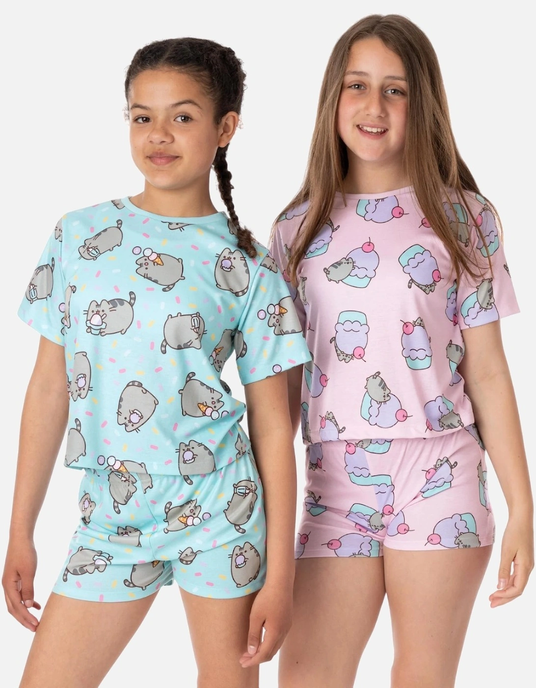 Girls Cat Short Pyjama Set (Pack of 2)