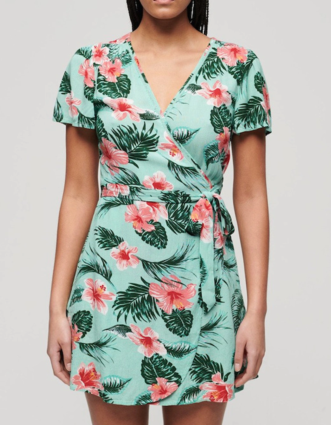 Women's Printed Mini Wrap Dress Luna Rose Mint