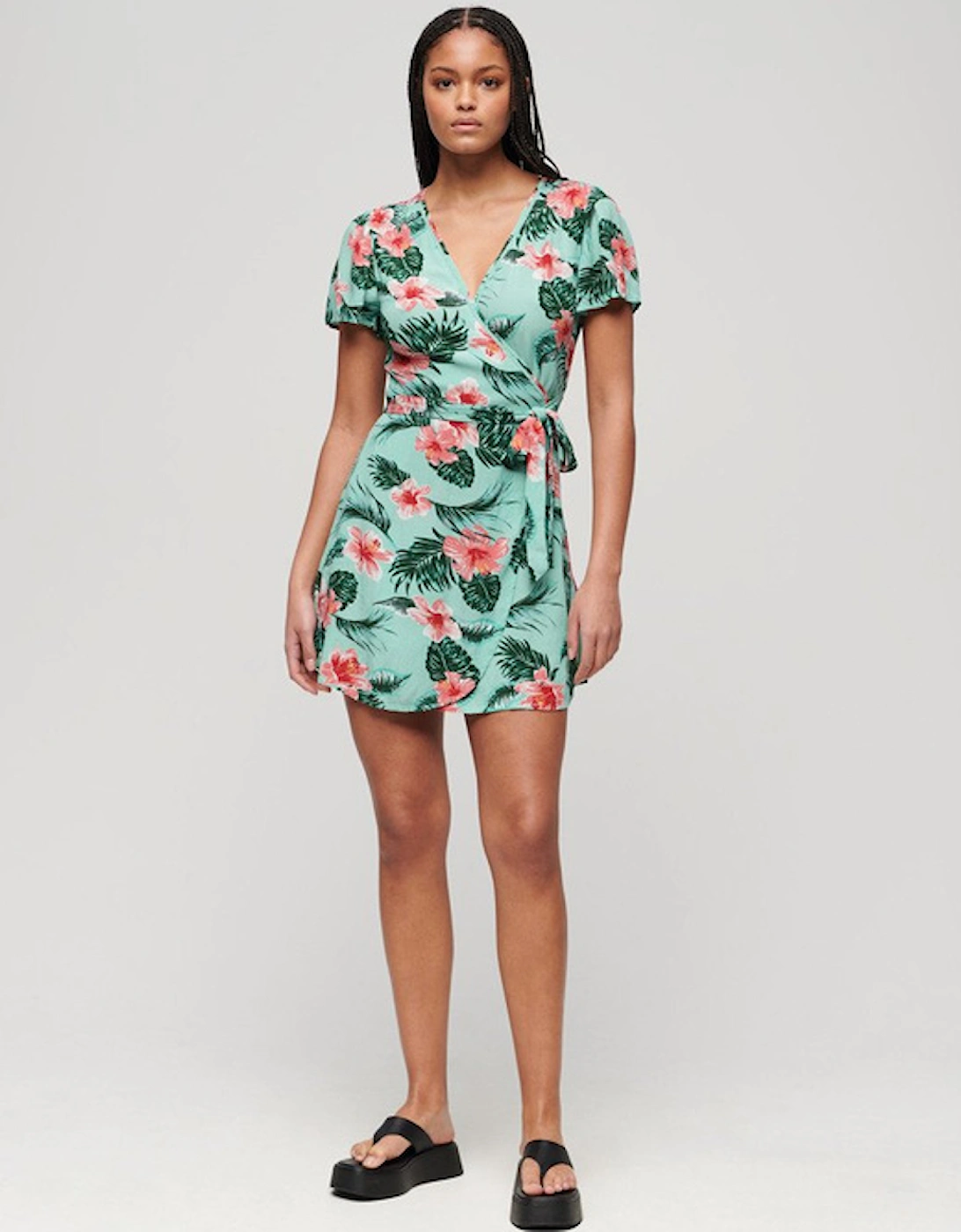 Women's Printed Mini Wrap Dress Luna Rose Mint