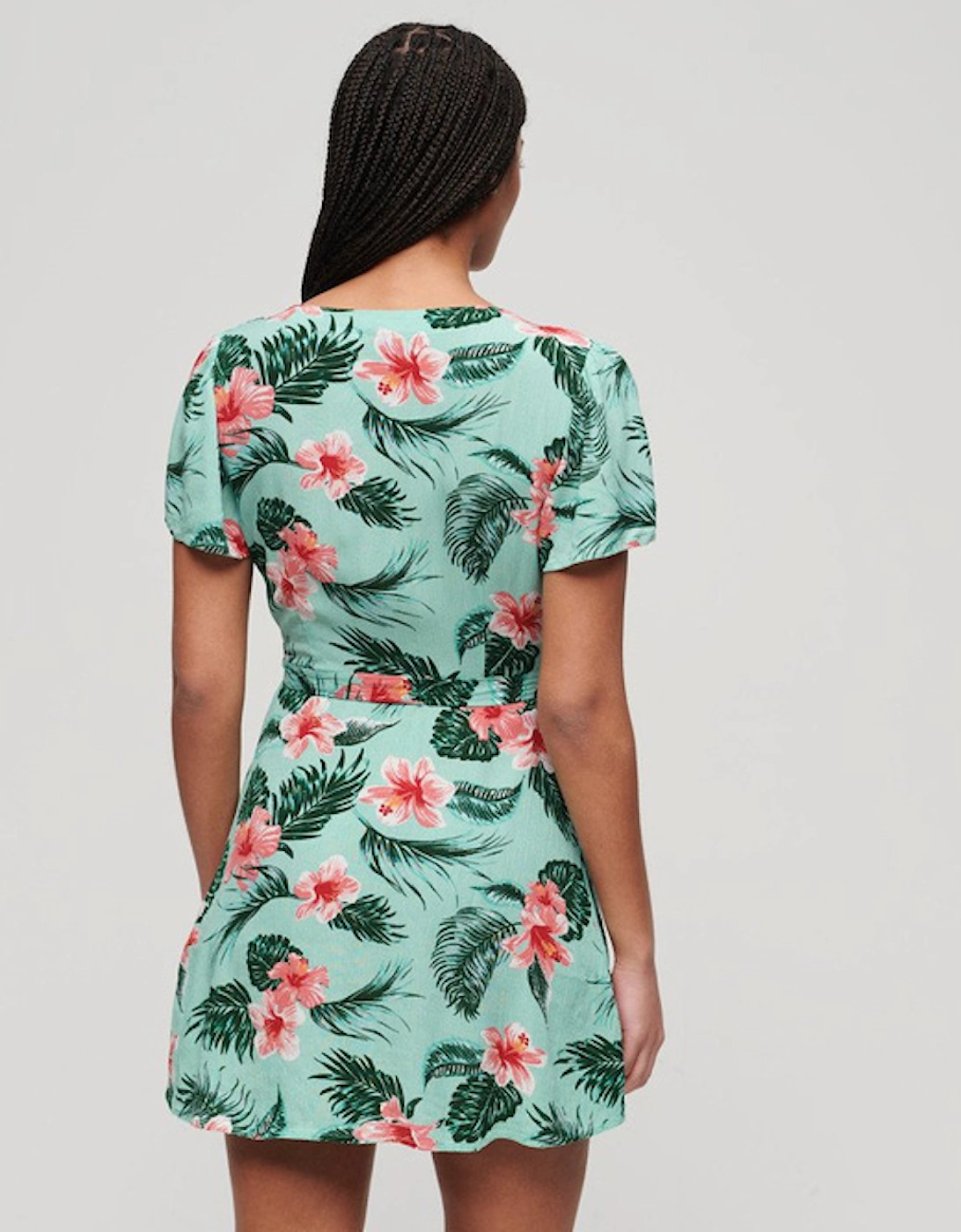 Women's Printed Mini Wrap Dress Luna Rose Mint