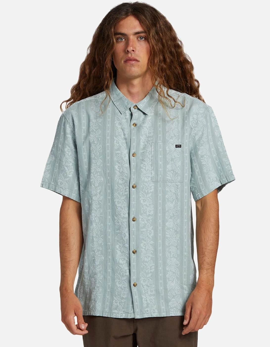 Mens Sunday Jacquard Short Sleeve Shirt, 10 of 9