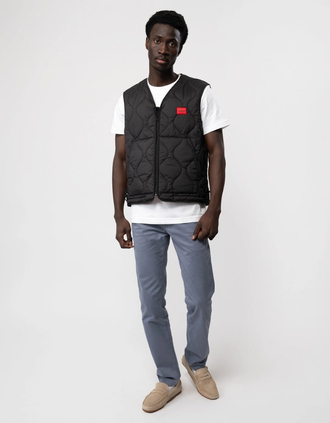 Bethano2321 Mens Water-Repellent Gilet with Red Logo Label