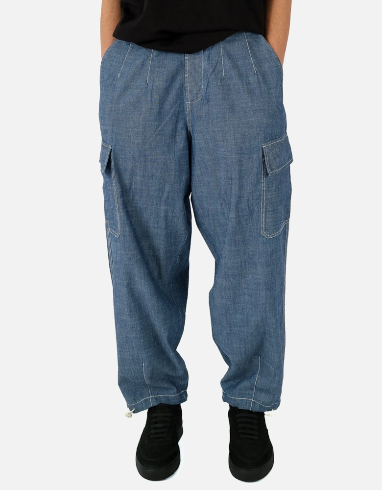 Chambray Loose Indigo Cargo Trouser