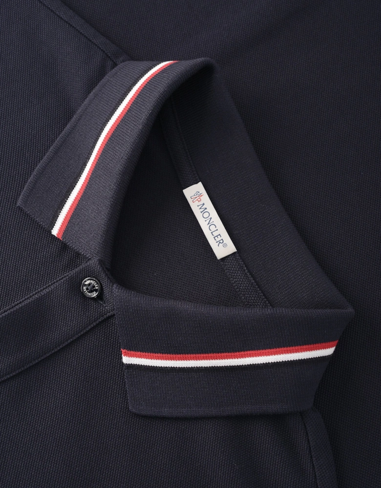 Branded Collar Polo Shirt Navy
