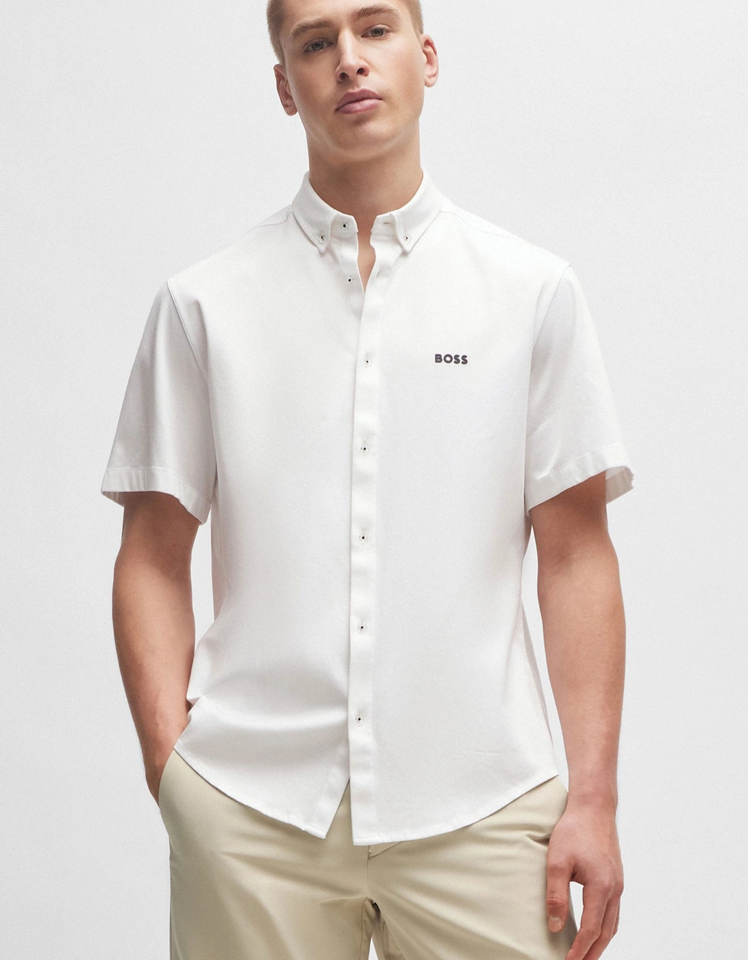 Boss B_motion _s Short Sleeved Shirt White