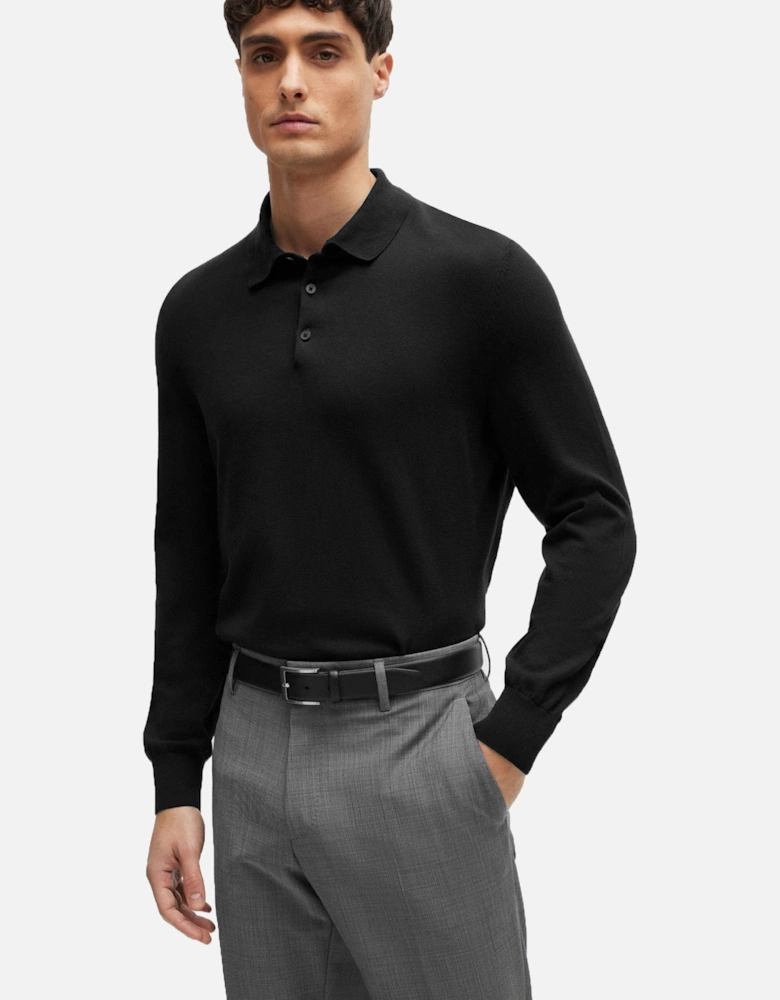 Boss Gemello Knitted Polo Black