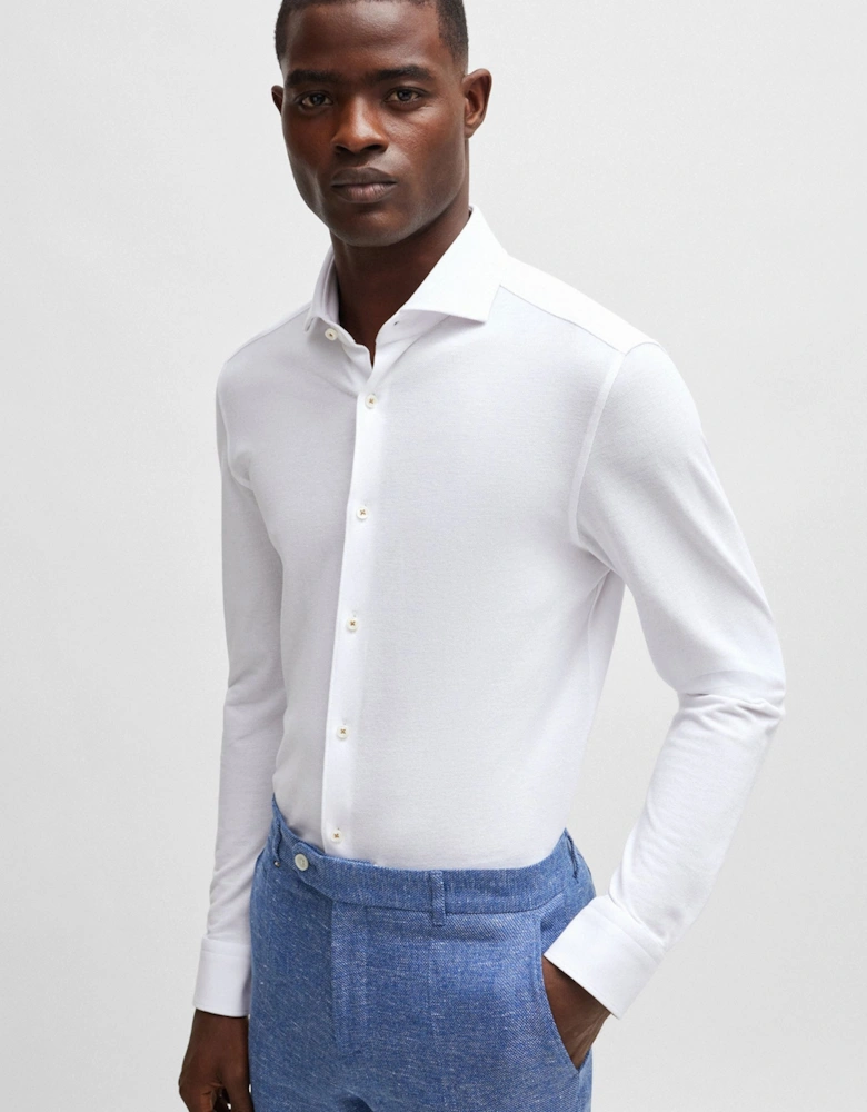 Boss C-hal-spread Collar Long Sleeved Shirt White
