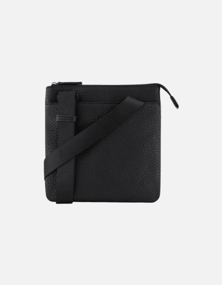 Tumbled Leather Black Pouch Bag