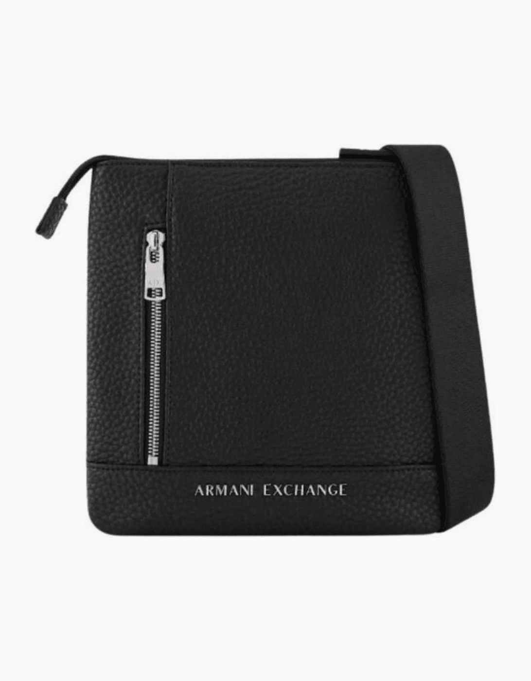 Armani Exchange Men's Black Tumbled Leather Pouch Bag - Size: One Size