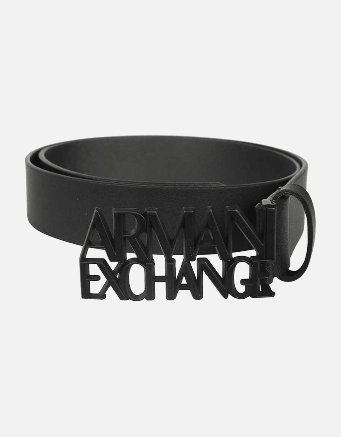 Graphic Buckle Black Leather Belt, 3 of 2