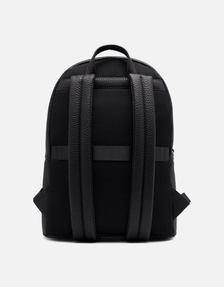 Tumbled Leather Black Backpack