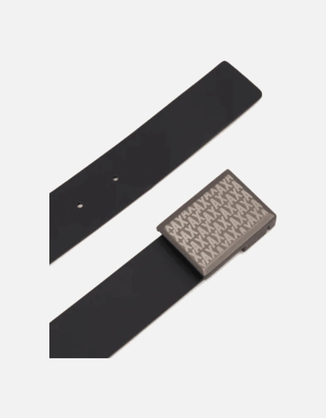 Plate Buckle Black Leather Belt