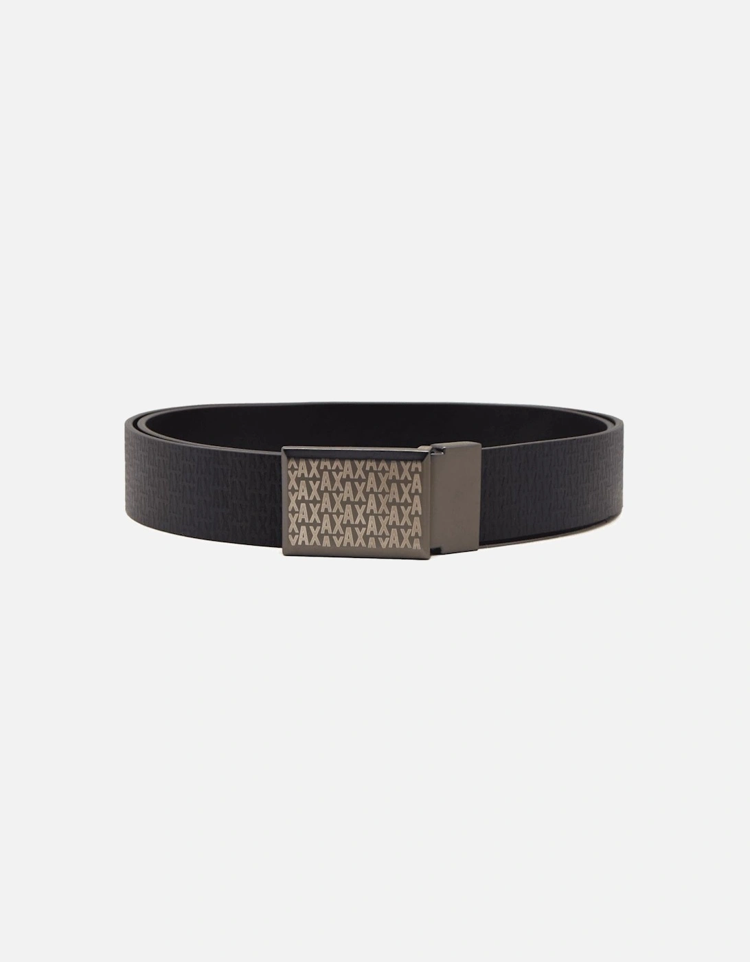 Plate Buckle Black Leather Belt, 3 of 2