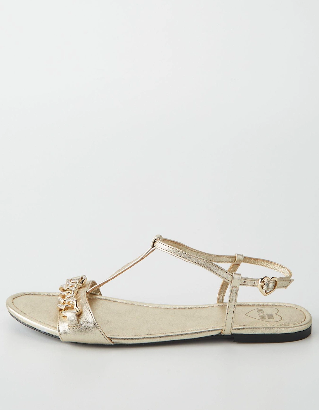 Heart Chain Detail Sandals - Gold, 3 of 2