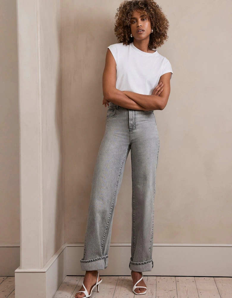 Grey Workable Wide Jeans