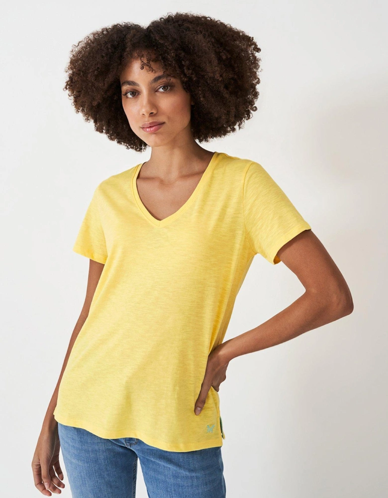Perfect V-neck Slub T-shirt - Yellow