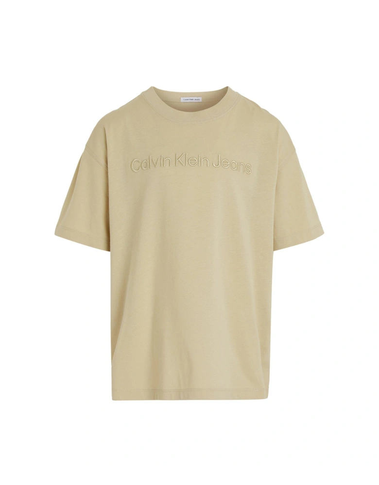 Boys Embroidered Logo Short Sleeve T-shirt - Green Haze