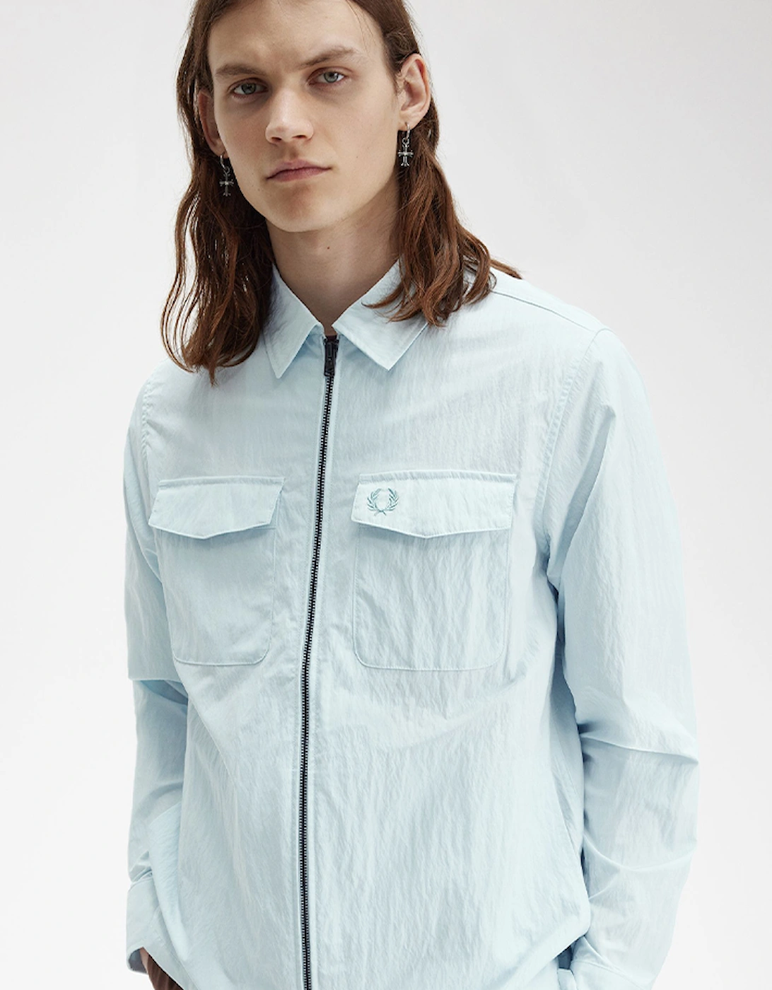 Fred Perry Men's Fred Perry Men's Zip-Through Overshirt - Blue