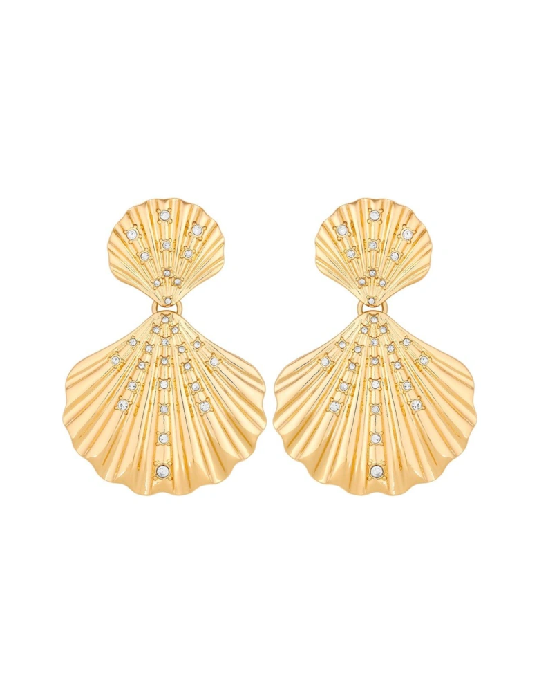 GOLD PLATED OVERSIZED SHELL EARRING